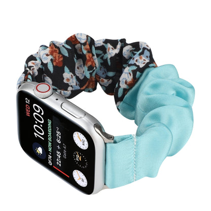 Butterfly Pattern Hair Ring Cloth Watch Band For Apple Watch Series 9&8&7 41mm / SE 3&SE 2&6&SE&5&4 40mm / 3&2&1 38mm(J) by buy2fix
