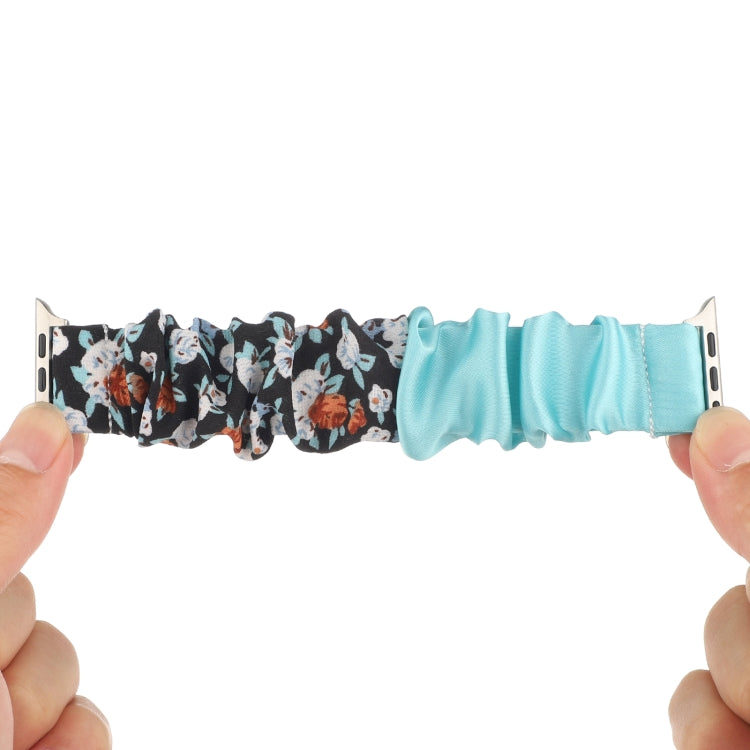 Butterfly Pattern Hair Ring Cloth Watch Band For Apple Watch Series 9&8&7 41mm / SE 3&SE 2&6&SE&5&4 40mm / 3&2&1 38mm(J) by buy2fix