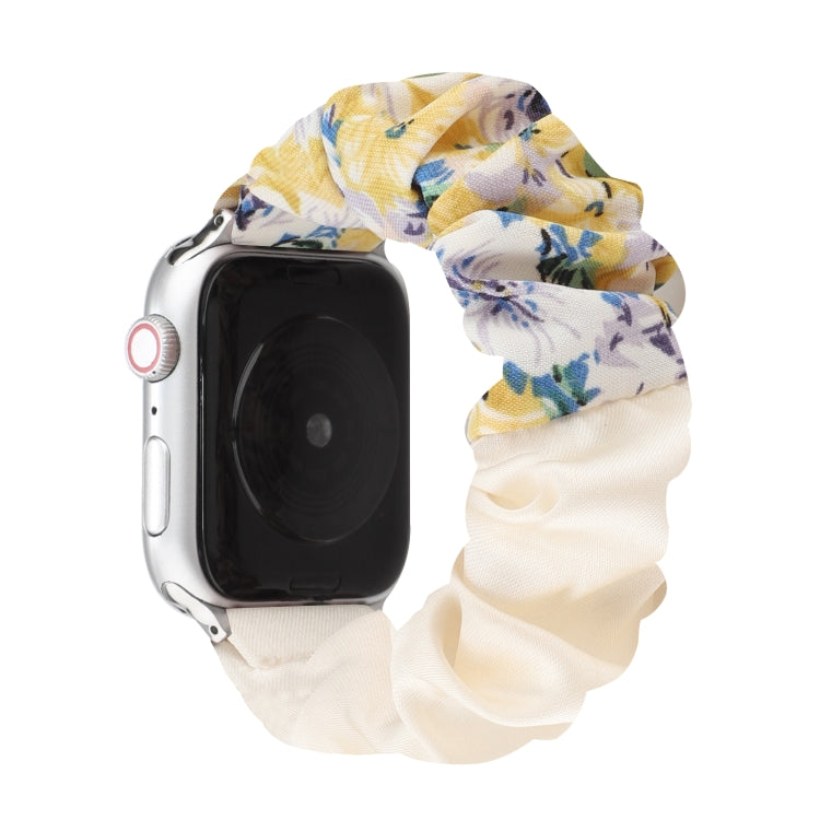 Butterfly Pattern Hair Ring Cloth Watch Band For Apple Watch Series 7 41mm / 6 & SE & 5 & 4 40mm / 3 & 2 & 1 38mm(K) by buy2fix