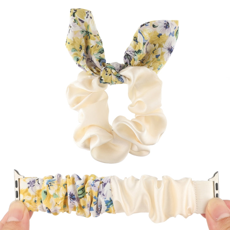 Butterfly Pattern Hair Ring Cloth Watch Band For Apple Watch Series 7 41mm / 6 & SE & 5 & 4 40mm / 3 & 2 & 1 38mm(K) by buy2fix