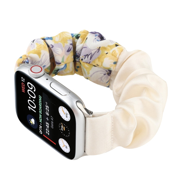 Butterfly Pattern Hair Ring Cloth Watch Band For Apple Watch Series 7 41mm / 6 & SE & 5 & 4 40mm / 3 & 2 & 1 38mm(K) by buy2fix