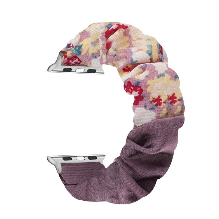 Butterfly Pattern Hair Ring Cloth Watch Band For Apple Watch Series 9&8&7 41mm / SE 3&SE 2&6&SE&5&4 40mm / 3&2&1 38mm(L) by buy2fix