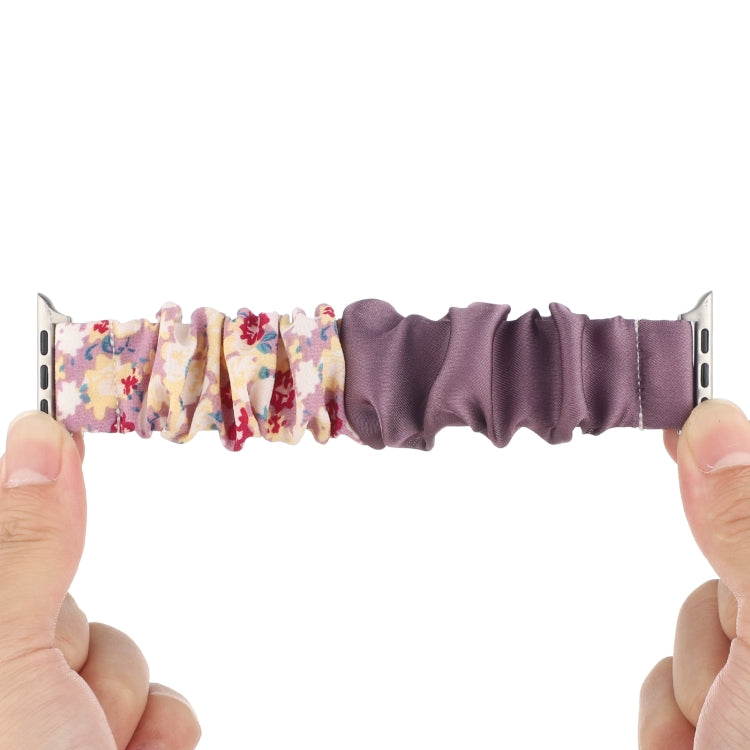 Butterfly Pattern Hair Ring Cloth Watch Band For Apple Watch Series 9&8&7 41mm / SE 3&SE 2&6&SE&5&4 40mm / 3&2&1 38mm(L) by buy2fix