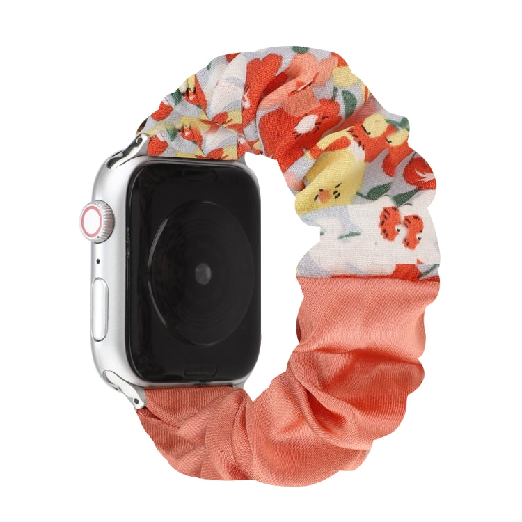 Butterfly Pattern Hair Ring Cloth Watch Band For Apple Watch Series 9&8&7 41mm / SE 3&SE 2&6&SE&5&4 40mm / 3&2&1 38mm(O) by buy2fix