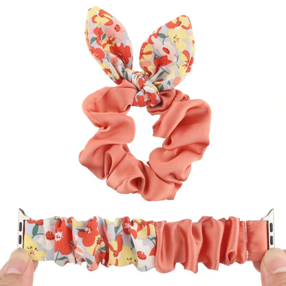 Butterfly Pattern Hair Ring Cloth Watch Band For Apple Watch Series 9&8&7 41mm / SE 3&SE 2&6&SE&5&4 40mm / 3&2&1 38mm(O) by buy2fix