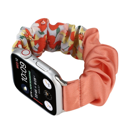Butterfly Pattern Hair Ring Cloth Watch Band For Apple Watch Series 9&8&7 41mm / SE 3&SE 2&6&SE&5&4 40mm / 3&2&1 38mm(O) by buy2fix