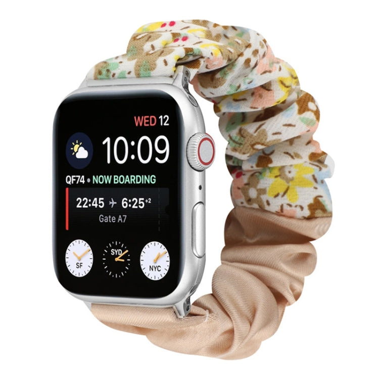 Butterfly Pattern Hair Ring Cloth Watch Band For Apple Watch Series 9&8&7 41mm / SE 3&SE 2&6&SE&5&4 40mm / 3&2&1 38mm(P) by buy2fix
