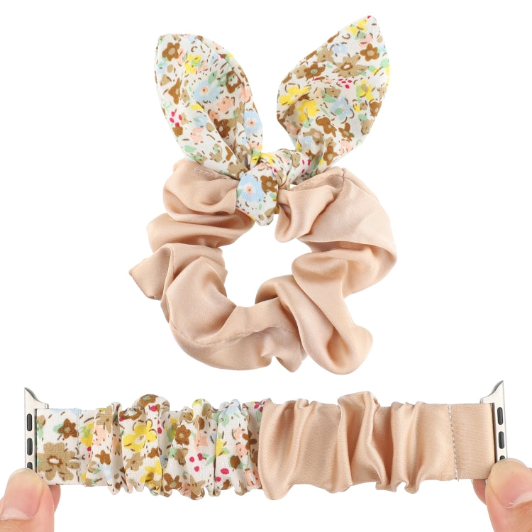 Butterfly Pattern Hair Ring Cloth Watch Band For Apple Watch Series 9&8&7 41mm / SE 3&SE 2&6&SE&5&4 40mm / 3&2&1 38mm(P) by buy2fix