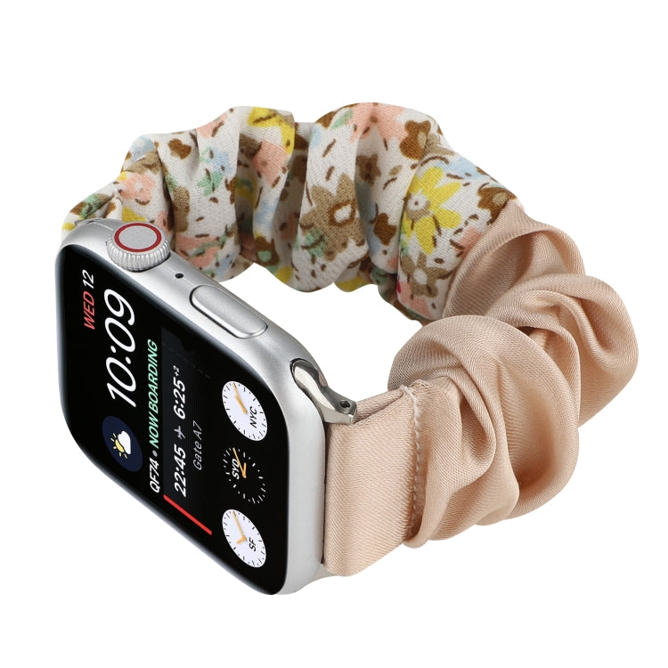 Butterfly Pattern Hair Ring Cloth Watch Band For Apple Watch Series 9&8&7 41mm / SE 3&SE 2&6&SE&5&4 40mm / 3&2&1 38mm(P) by buy2fix