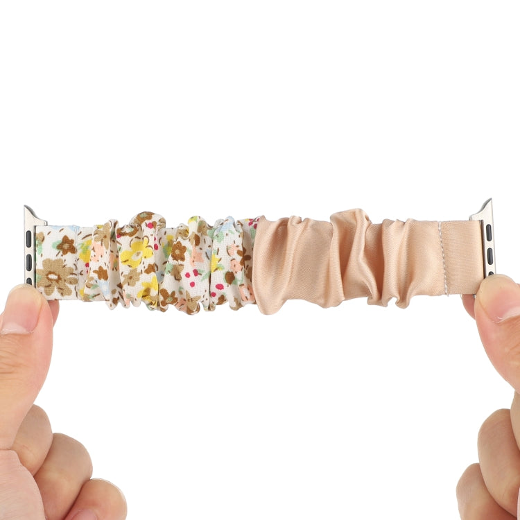 Butterfly Pattern Hair Ring Cloth Watch Band For Apple Watch Series 9&8&7 41mm / SE 3&SE 2&6&SE&5&4 40mm / 3&2&1 38mm(P) by buy2fix