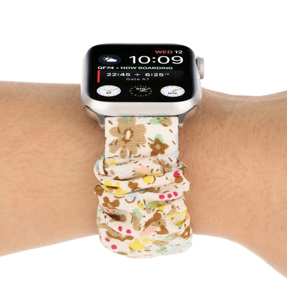 Butterfly Pattern Hair Ring Cloth Watch Band For Apple Watch Series 9&8&7 41mm / SE 3&SE 2&6&SE&5&4 40mm / 3&2&1 38mm(P) by buy2fix