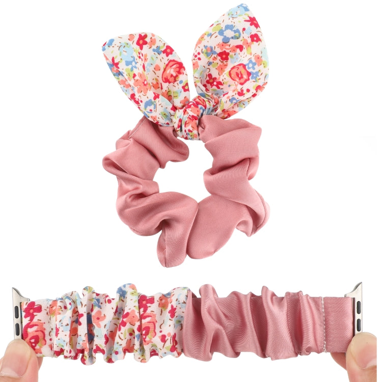 Butterfly Pattern Hair Ring Cloth Watch Band For Apple Watch Series 9&8&7 41mm / SE 3&SE 2&6&SE&5&4 40mm / 3&2&1 38mm(Q) by buy2fix