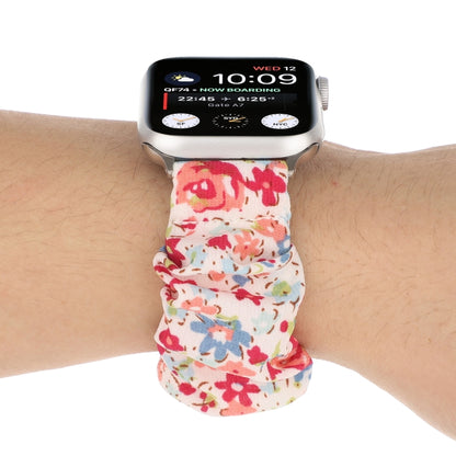 Butterfly Pattern Hair Ring Cloth Watch Band For Apple Watch Series 9&8&7 41mm / SE 3&SE 2&6&SE&5&4 40mm / 3&2&1 38mm(Q) by buy2fix