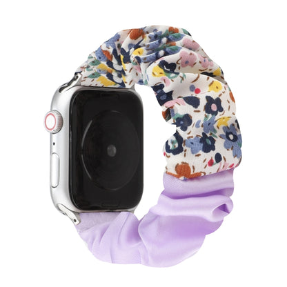 Butterfly Pattern Hair Ring Cloth Watch Band For Apple Watch Series 9&8&7 41mm / SE 3&SE 2&6&SE&5&4 40mm / 3&2&1 38mm(R) by buy2fix