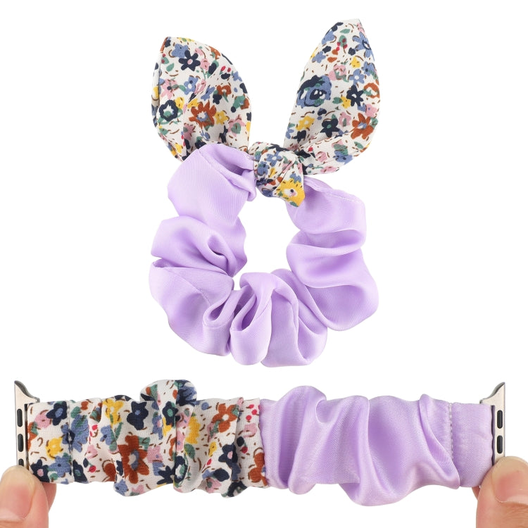 Butterfly Pattern Hair Ring Cloth Watch Band For Apple Watch Series 9&8&7 41mm / SE 3&SE 2&6&SE&5&4 40mm / 3&2&1 38mm(R) by buy2fix