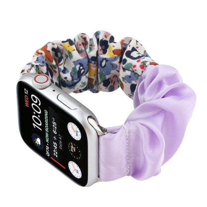 Butterfly Pattern Hair Ring Cloth Watch Band For Apple Watch Series 9&8&7 41mm / SE 3&SE 2&6&SE&5&4 40mm / 3&2&1 38mm(R) by buy2fix