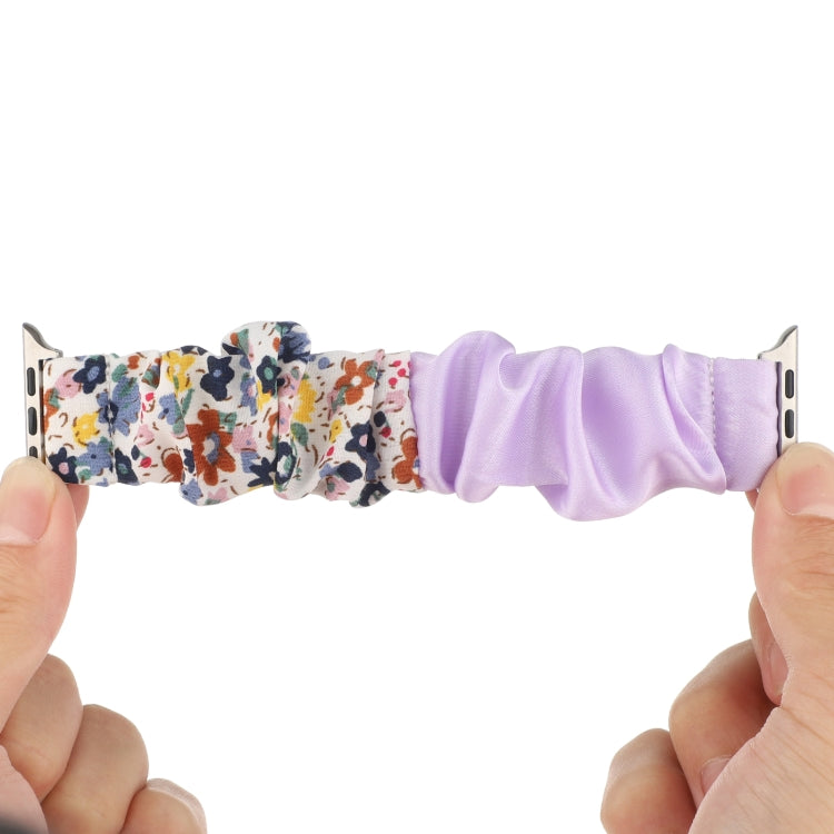 Butterfly Pattern Hair Ring Cloth Watch Band For Apple Watch Series 9&8&7 41mm / SE 3&SE 2&6&SE&5&4 40mm / 3&2&1 38mm(R) by buy2fix