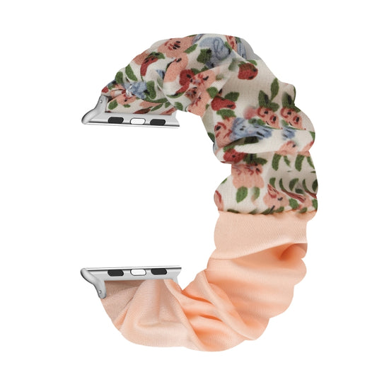 Butterfly Pattern Hair Ring Cloth Watch Band For Apple Watch Series 9&8&7 41mm / SE 3&SE 2&6&SE&5&4 40mm / 3&2&1 38mm(S) by buy2fix