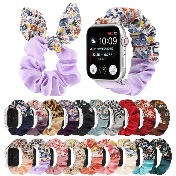 Butterfly Pattern Hair Ring Cloth Watch Band For Apple Watch Series 9&8&7 41mm / SE 3&SE 2&6&SE&5&4 40mm / 3&2&1 38mm(N) by buy2fix