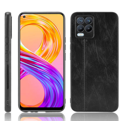 For OPPO Realme 8 4G / Realme 8 Pro Shockproof Sewing Cow Pattern Skin PC + PU + TPU Case(Black) - Realme Cases by buy2fix | Online Shopping UK | buy2fix