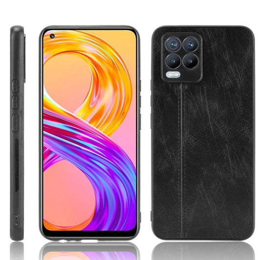 For OPPO Realme 8 4G / Realme 8 Pro Shockproof Sewing Cow Pattern Skin PC + PU + TPU Case(Black) - Realme Cases by buy2fix | Online Shopping UK | buy2fix