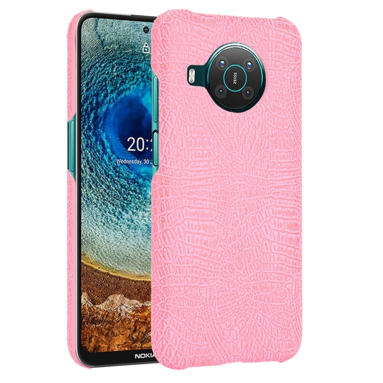For Nokia X10 / X20 Shockproof Crocodile Texture PC + PU Case(Pink) by buy2fix