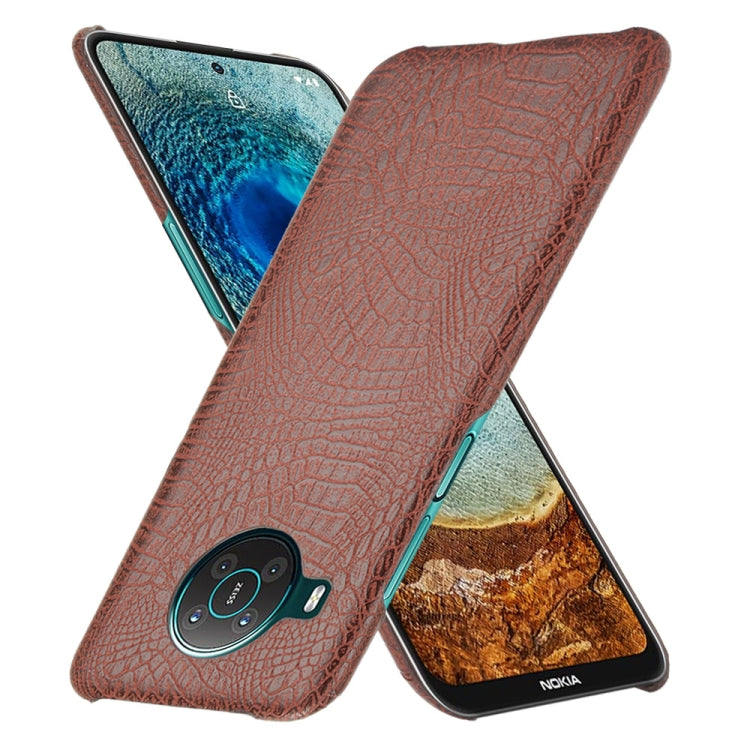For Nokia X10 / X20 Shockproof Crocodile Texture PC + PU Case(Brown) by buy2fix
