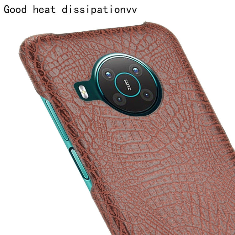 For Nokia X10 / X20 Shockproof Crocodile Texture PC + PU Case(Brown) by buy2fix