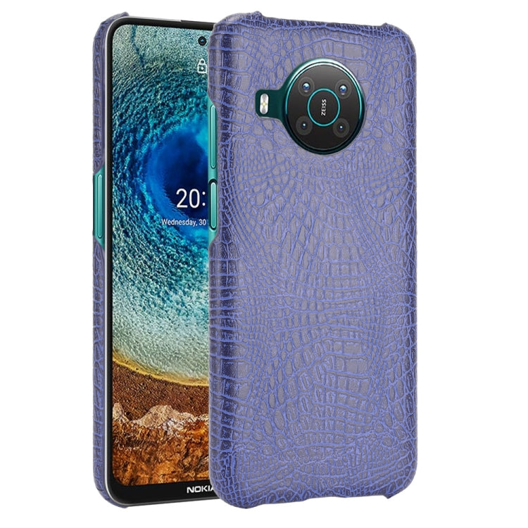 For Nokia X10 / X20 Shockproof Crocodile Texture PC + PU Case(Blue) by buy2fix