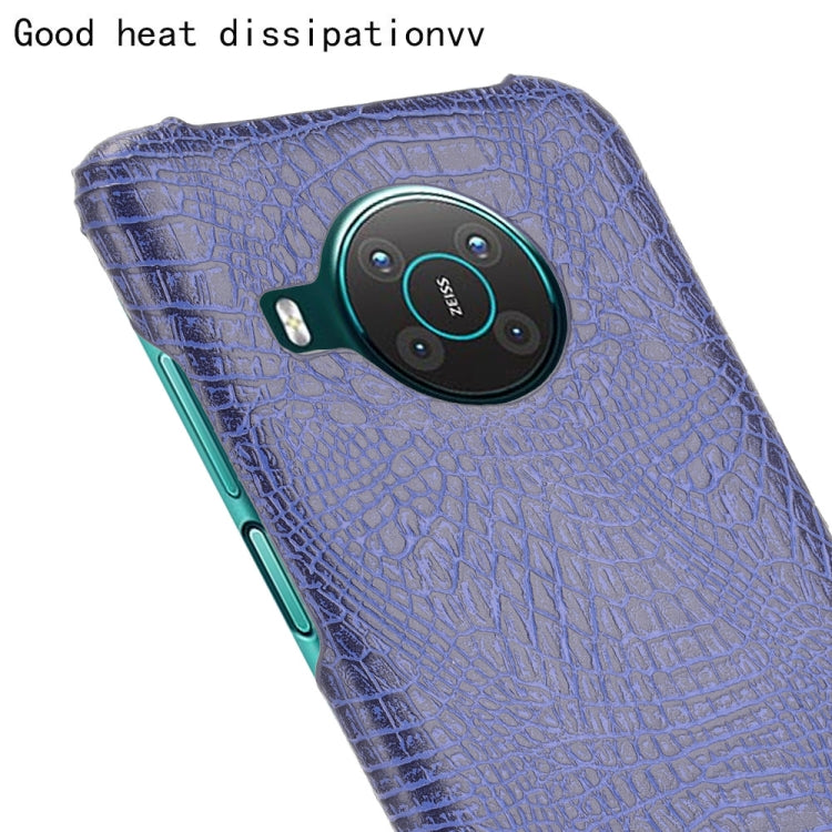 For Nokia X10 / X20 Shockproof Crocodile Texture PC + PU Case(Blue) by buy2fix