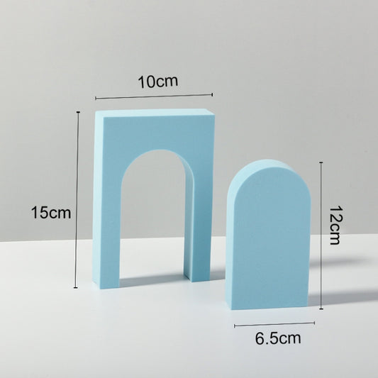 Cuboid Door Combo Kits Geometric Cube Solid Color Photography Photo Background Table Shooting Foam Props (Light Blue) - Geometric Props by buy2fix | Online Shopping UK | buy2fix