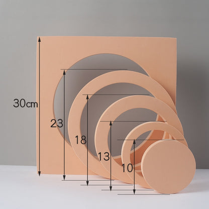 Round Combo Kits Geometric Cube Solid Color Photography Photo Background Table Shooting Foam Props(Flesh Color) - Geometric Props by buy2fix | Online Shopping UK | buy2fix