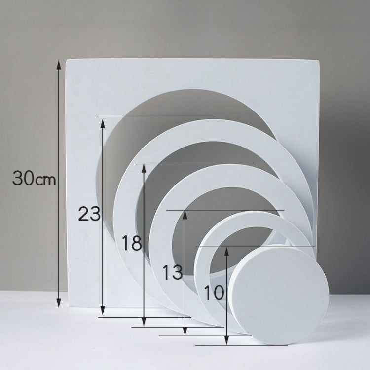 Round Combo Kits Geometric Cube Solid Color Photography Photo Background Table Shooting Foam Props(White) - Geometric Props by buy2fix | Online Shopping UK | buy2fix