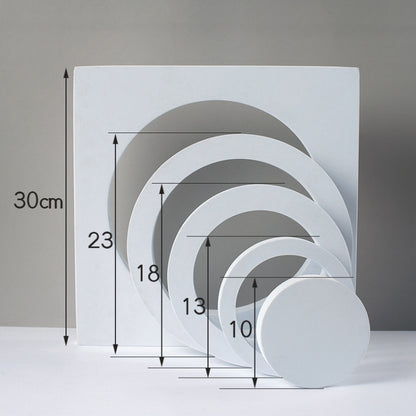 Round Combo Kits Geometric Cube Solid Color Photography Photo Background Table Shooting Foam Props(White) - Geometric Props by buy2fix | Online Shopping UK | buy2fix