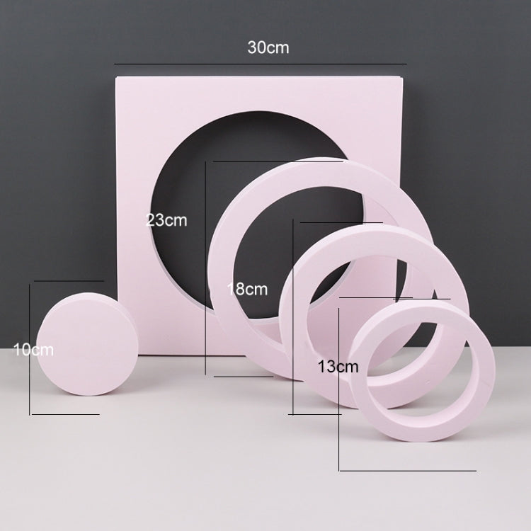 Round Combo Kits Geometric Cube Solid Color Photography Photo Background Table Shooting Foam Props (Pink) by buy2fix