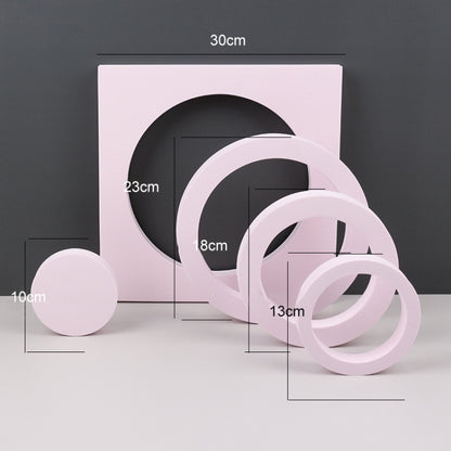 Round Combo Kits Geometric Cube Solid Color Photography Photo Background Table Shooting Foam Props (Pink) by buy2fix