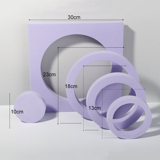 Round Combo Kits Geometric Cube Solid Color Photography Photo Background Table Shooting Foam Props (Purple) - Geometric Props by buy2fix | Online Shopping UK | buy2fix