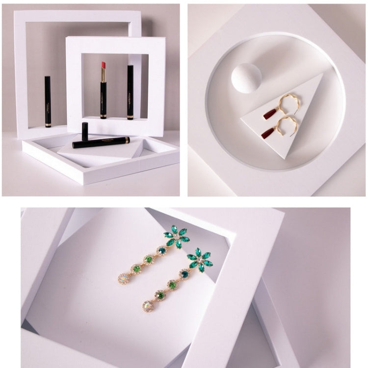 Round Combo Kits Geometric Cube Solid Color Photography Photo Background Table Shooting Foam Props(White) - Geometric Props by buy2fix | Online Shopping UK | buy2fix