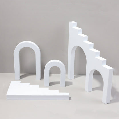 Ladder Combo Kits Geometric Cube Solid Color Photography Photo Background Table Shooting Foam Props(White) - Geometric Props by buy2fix | Online Shopping UK | buy2fix