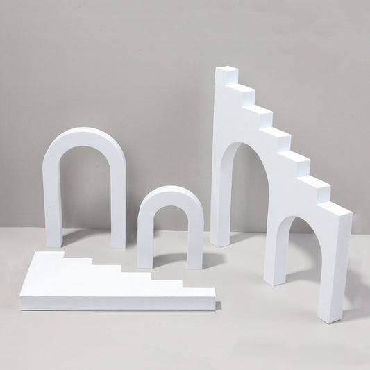 Ladder Combo Kits Geometric Cube Solid Color Photography Photo Background Table Shooting Foam Props(White) - Geometric Props by buy2fix | Online Shopping UK | buy2fix