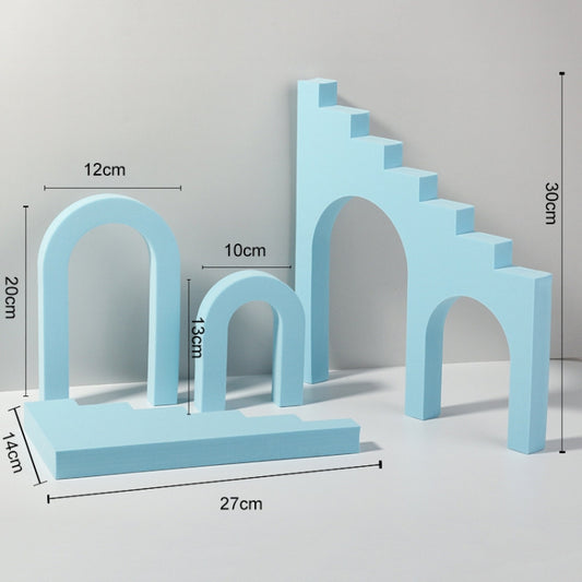 Ladder Combo Kits Geometric Cube Solid Color Photography Photo Background Table Shooting Foam Props (Light Blue) - Geometric Props by buy2fix | Online Shopping UK | buy2fix