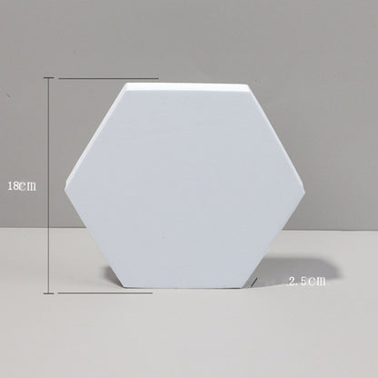 18 x 2cm Hexagon Geometric Cube Solid Color Photography Photo Background Table Shooting Foam Props(White) - Geometric Props by buy2fix | Online Shopping UK | buy2fix