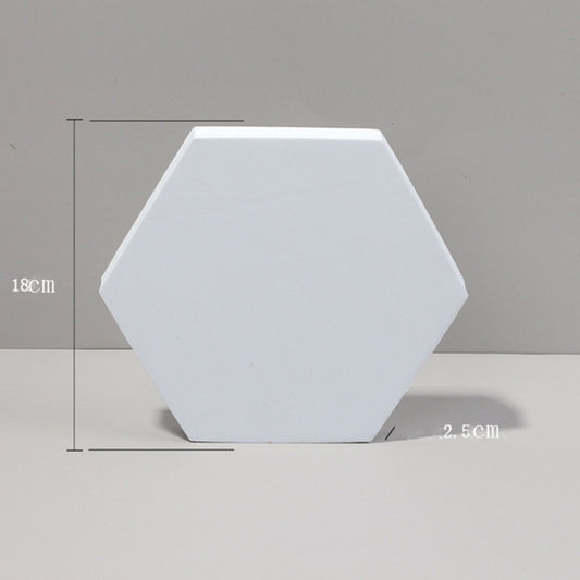 18 x 2cm Hexagon Geometric Cube Solid Color Photography Photo Background Table Shooting Foam Props(White) - Geometric Props by buy2fix | Online Shopping UK | buy2fix