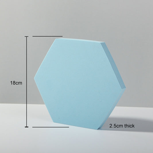 18 x 2cm Hexagon Geometric Cube Solid Color Photography Photo Background Table Shooting Foam Props (Light Blue) - Geometric Props by buy2fix | Online Shopping UK | buy2fix