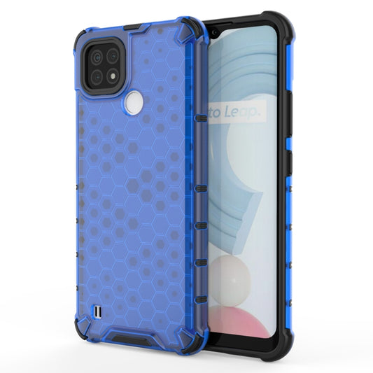 For OPPO Realme C21 Shockproof Honeycomb PC + TPU Case(Blue) - Realme Cases by buy2fix | Online Shopping UK | buy2fix