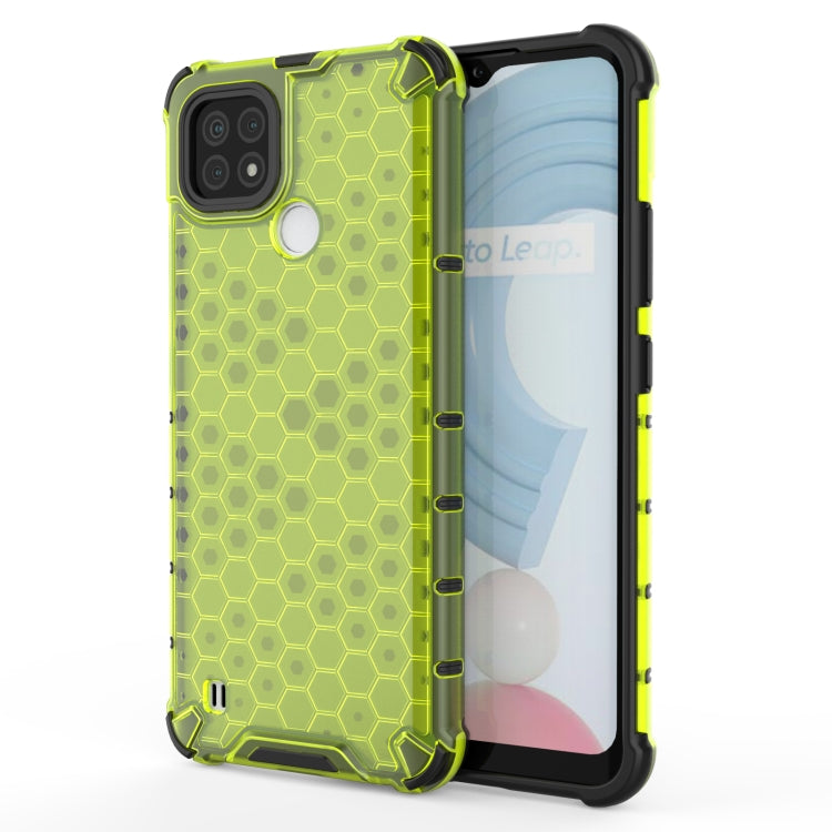 For OPPO Realme C21 Shockproof Honeycomb PC + TPU Case(Green) - Realme Cases by buy2fix | Online Shopping UK | buy2fix