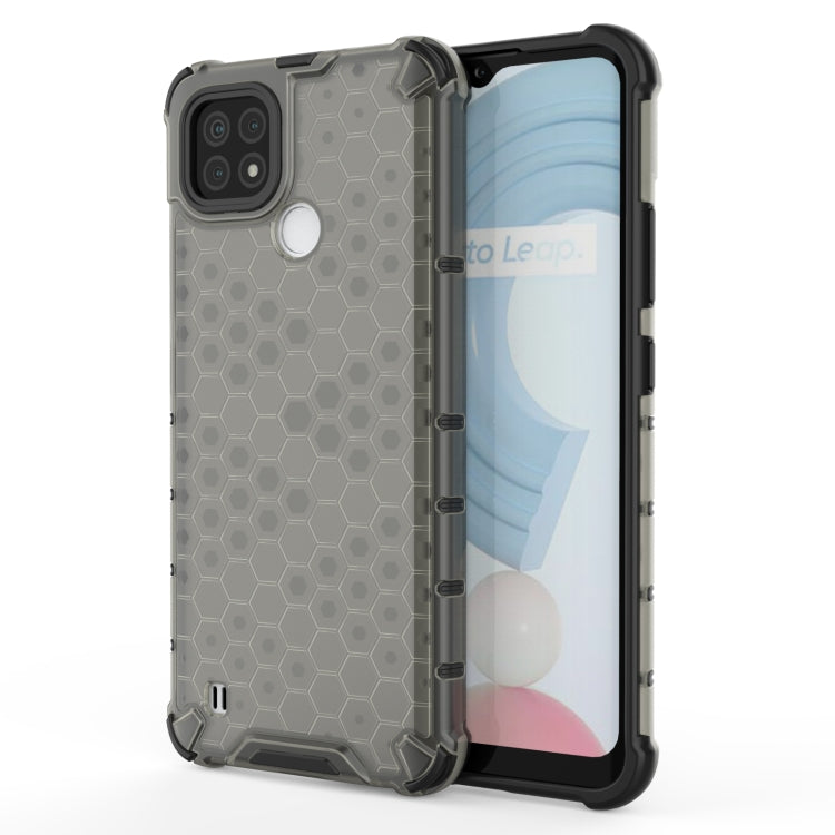 For OPPO Realme C21 Shockproof Honeycomb PC + TPU Case(Black) - Realme Cases by buy2fix | Online Shopping UK | buy2fix