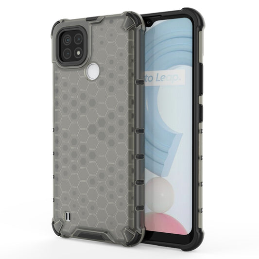 For OPPO Realme C21 Shockproof Honeycomb PC + TPU Case(Black) - Realme Cases by buy2fix | Online Shopping UK | buy2fix