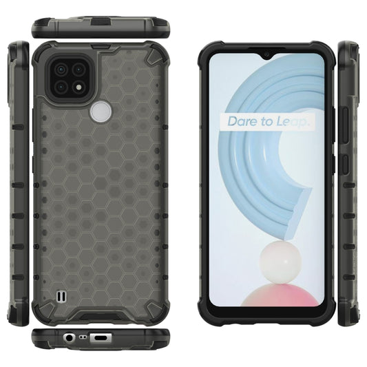 For OPPO Realme C21 Shockproof Honeycomb PC + TPU Case(Black) - Realme Cases by buy2fix | Online Shopping UK | buy2fix