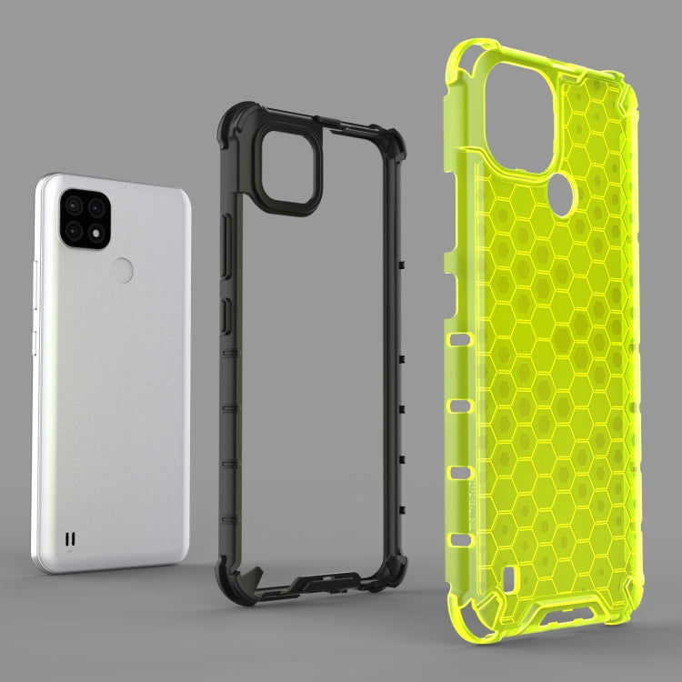 For OPPO Realme C21 Shockproof Honeycomb PC + TPU Case(Black) - Realme Cases by buy2fix | Online Shopping UK | buy2fix